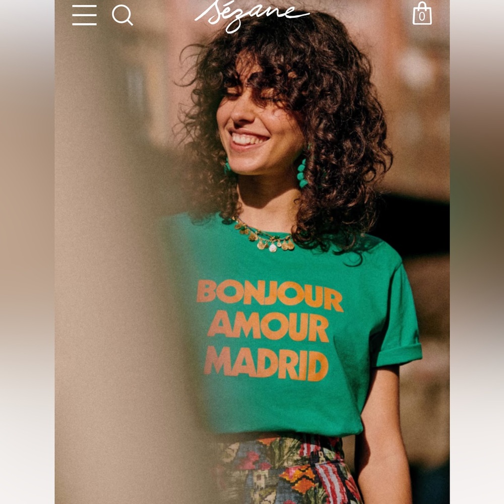 Sezane Bonjour Amour Madrid Graphic Tee